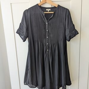 Wilfred Black Pleated Tunic Top